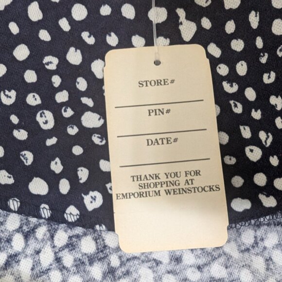 Vintage J.B. Wright Ltd Petites 80s Button Up Blue Polkadot Dress - Size 8 (NWT) - Picture 11 of 13